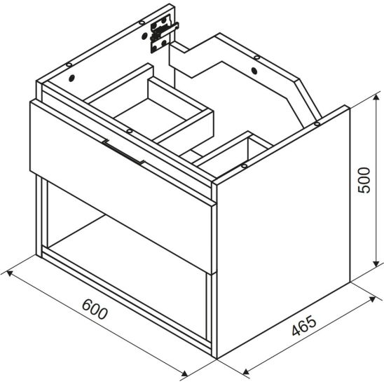 Sada korpus skříňky Excellent Tuto 2.0 MLEX.2171.600.WHBL, deska na skříňku Excellent Tuto 2.0 MLEX.2111.600.WH, MLEX.2151.600.01.WH