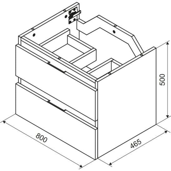Sada korpus skříňky Excellent Tuto 2.0 MLEX.2172.800.WHBL, deska na skříňku Excellent Tuto 2.0 MLEX.2116.800.SJ, MLEX.2151.800.02.WH