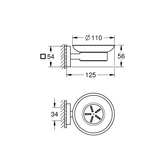 Sada miska na mýdlo Grohe Start Cube 41096DC0, lepidlo Grohe QuickGlue 41127000