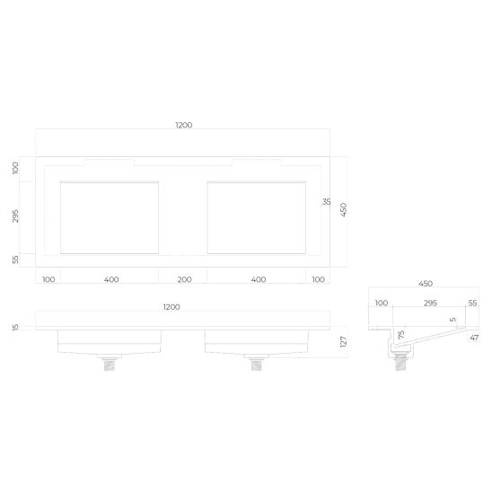 Sada umyvadlo Oltens Stila 40205900, skříňka Oltens Lun 60035300