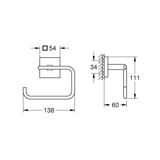 Sada držák na toaletní papír Grohe Start Cube 40978DC0, lepidlo Grohe QuickGlue 41127000