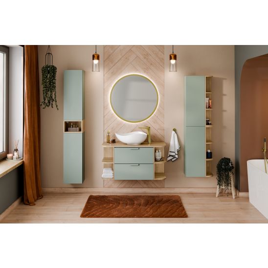 Sada skříňka Comad Aster Green ASTER GREEN 80-30-1D, regál Comad Dalia Cashmere CREMONA UN 83-15-80 SM