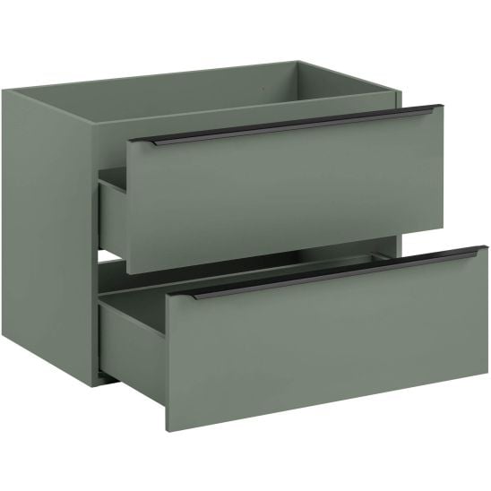 Sada skříňka Comad Sombra Green SOMBRA GREEN 82-80-46-2S, umyvadlo Comad Sky SKY 1 BLACK MATT 80 DP ( E-8099-80 ), NIAGARA UM 03 BLACK 86001B