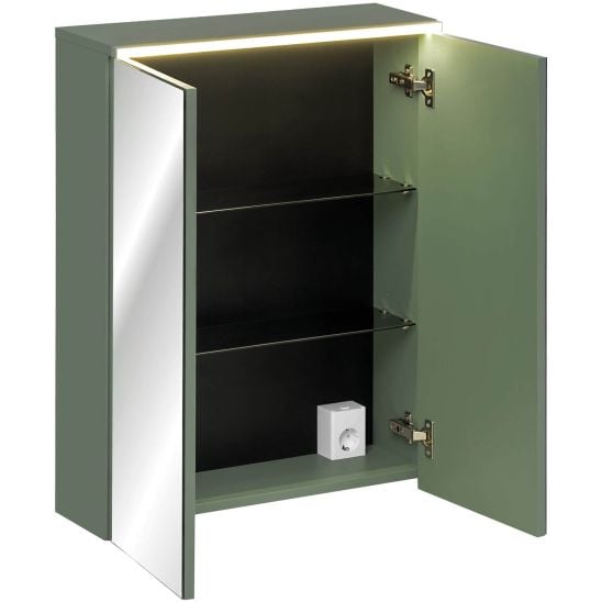 Sada skříňka Comad Sombra Green GREEN UN 84-60-2D, skříňka Comad Sombra Green SOMBRA GREEN 82-60-46-2S, SKY 1 BLACK MATT 60 DP ( E-8099-60 )