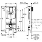 Sada podomítkový WC modul Grohe Rapid SL 38539001, splachovací tlačítko Grohe Arena 38858000