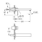 Sada umyvadlová baterie Grohe Eurocube 23447000, prvek pod omítku Grohe 23200002