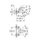 Sada sprchová sada Grohe New Tempesta 26381001, vanová baterie Grohe Eurosmart 33300002