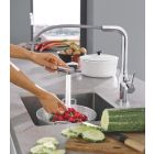 Sada kuchyňská baterie Grohe Essence 30270000, ocelový dřez Grohe K700 31574SD1, 40535000