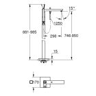 Sada vanová baterie Grohe Eurocube 23667001, podlahový montážní prvek Grohe (produkt bez serii) 45984001