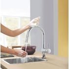Sada kuchyňská baterie Grohe Minta 31358002, granitový dřez Grohe K700 31654AP0