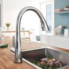 Sada kuchyňská baterie Grohe Zedra 32294002, granitový dřez Grohe K400 31640AP0