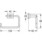 Sada záchodová štětka Grohe Essentials 40513AL1, věšák na ručník Grohe Essentials 40510AL1, 40507AL1, 40508AL1, 40511AL1, 40372001