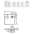 Sada sprchové dveře Roca Capital AM4508012M, čtvercová sprchová vanička Roca Terran AP10332032001200, AM4408012M