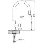Sada granitový dřez Alveus Cadit 1132024, kuchyňská baterie Alveus Delos 1129020