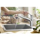 Sada ocelový dřez Hansgrohe S41 43334800, kuchyňská baterie Hansgrohe Zesis M33 74800000