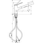 Sada ocelový dřez Hansgrohe S41 43334800, kuchyňská baterie Hansgrohe Zesis M33 74800000