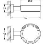 Sada záchodová štětka Grohe Essentials 40513AL1, věšák na ručník Grohe Essentials 40510AL1, 40507AL1, 40508AL1, 40511AL1, 40372001