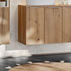 Sada skříňka Comad Nova Oak NOVA OAK A 82-60-2D, umyvadlo Comad Wiki UN-WIKI-SW, NOVA BLACK B 89-60