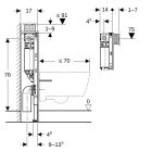 Sada WC mísa se sedátkem s pomalým sklápěním Geberit Acanto 502.774.00.1, podomítkový WC modul Geberit Duofix 111.003.00.2, 111.815.00.1, 156.050.00.1