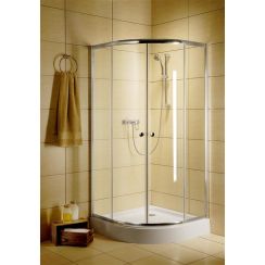 Radaway Classic A sprchový kout 90x90 cm půlkulatá bílá matný/průhledné sklo 30000-04-01