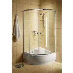 Radaway Classic A sprchový kout 80x80 cm půlkulatá chrom lesk/vzorované sklo 30011-01-06