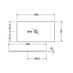 Duravit Duraplan brodzik 140x75 cm prostokątny 720090000000000