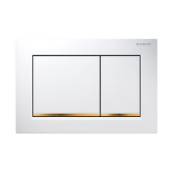 Geberit Omega splachovací tlačítko pro WC bílá-zlatá 115.080.KK.1