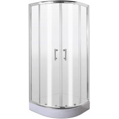 Deante Jasmin sprchový kout 80x80 cm půlkulatá chrom lesk/průhledné sklo KGJ052P