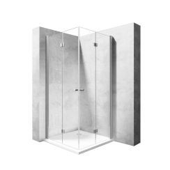 Rea Fold N sprchový kout 90x90 cm čtvercový chrom lesk/průhledné sklo REA-K9991