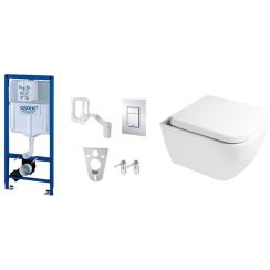 Sada podomítkový WC modul Grohe Rapid SL 38827000, záchodová mísa Oltens Vernal 42002000, 45103000