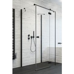 Radaway Essenza New Black KDJ sprchová zástěna 100 cm černá matný/průhledné sklo 384052-54-01