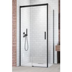 Radaway Idea Black KDJ sprchová zástěna 75 cm černá matný/průhledné sklo 387049-54-01R