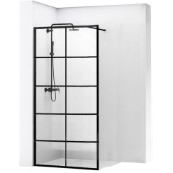 Rea Bler sprchová zástěna 80 cm černá polomatný/průhledné sklo REA-K7952