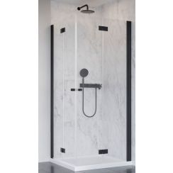 Radaway Nes Black KDD-B sprchový kout levá část 90x90 cm čtvercový černá matný/průhledné sklo 10024090-54-01L