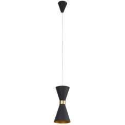 MaxLight Cornet závěsné svítidlo 1x5 W černá-zlatá P0330