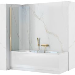 Rea Elegant Gold vanová zástěna 80 cm jednodílný zlatá lesk/čiré sklo REA-W5601