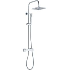 Invena Svart sprchová sada na stěnu s termostatem s dešťovou sprchou chrom AU-85-001