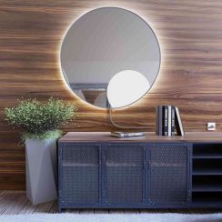 Baltica Design Electra zrcadlo 70x70 cm kulatý s osvětlením stříbrná 5904107903798