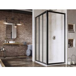 Ravak Supernova sprchová zástěna 90 cm černá matný/průhledné sklo 940703R2Z1