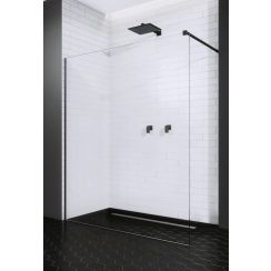 Radaway Modo New Black II sprchová zástěna 75 cm černá matný/průhledné sklo 389075-54-01