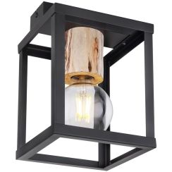 Candellux Retro stropní světlo 1x40 W černá-dřevo 31-00774