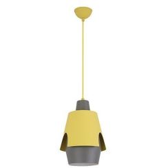 Ledea Falun závěsné svítidlo 1x40 W šedá/popelavá-žlutá 50101149