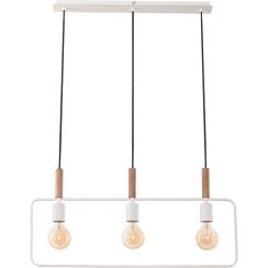 Candellux Frame závěsné svítidlo 3x60 W bílá-dřevo 33-73532