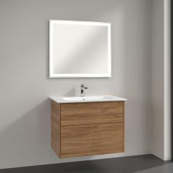 Villeroy & Boch Finero umyvadlo se skříňkou a zrcadlem 80 cm dub S00302RHR1
