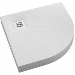 Schedpol New Horizons White Stone půlkruhová sprchová vanička 90x90 cm bílá 3.3304/B/ST-M2