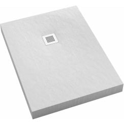 Schedpol New Horizons White Stone obdélníková sprchová vanička + mřížka x80 cm bílá 3.3308/B/ST-M2