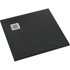 Schedpol Kalait Black Stone čtvercová sprchová vanička x90 cm černá 3.3101/C/ST-M2