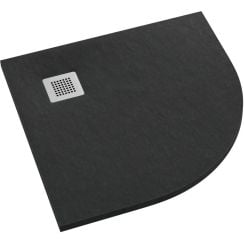 Schedpol Kalait Black Stone půlkruhová sprchová vanička x90 cm černá 3.3104/C/ST-M2