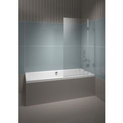 Riho Scandic vanová zástěna 85 cm dvoudílný chrom lesk/čiré sklo G001144120