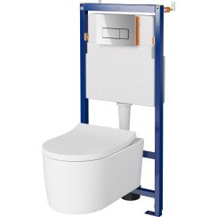 Set záchodová mísa Cersanit Inverto K671-001, záchodové prkénko Cersanit Inverto K98-0187, K97-497